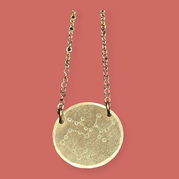 ♐️ GOLD FILL SAGITTARIUS DISC NECKLACE ETSY GOLD CRUSH JEWELRY 18" CHAIN - Picture 4 of 7